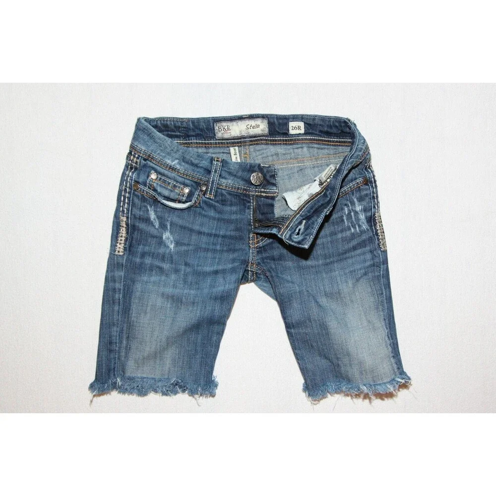 BKE Denim Women's Size 26R Stella Distressed Cut Off Jean Shorts
